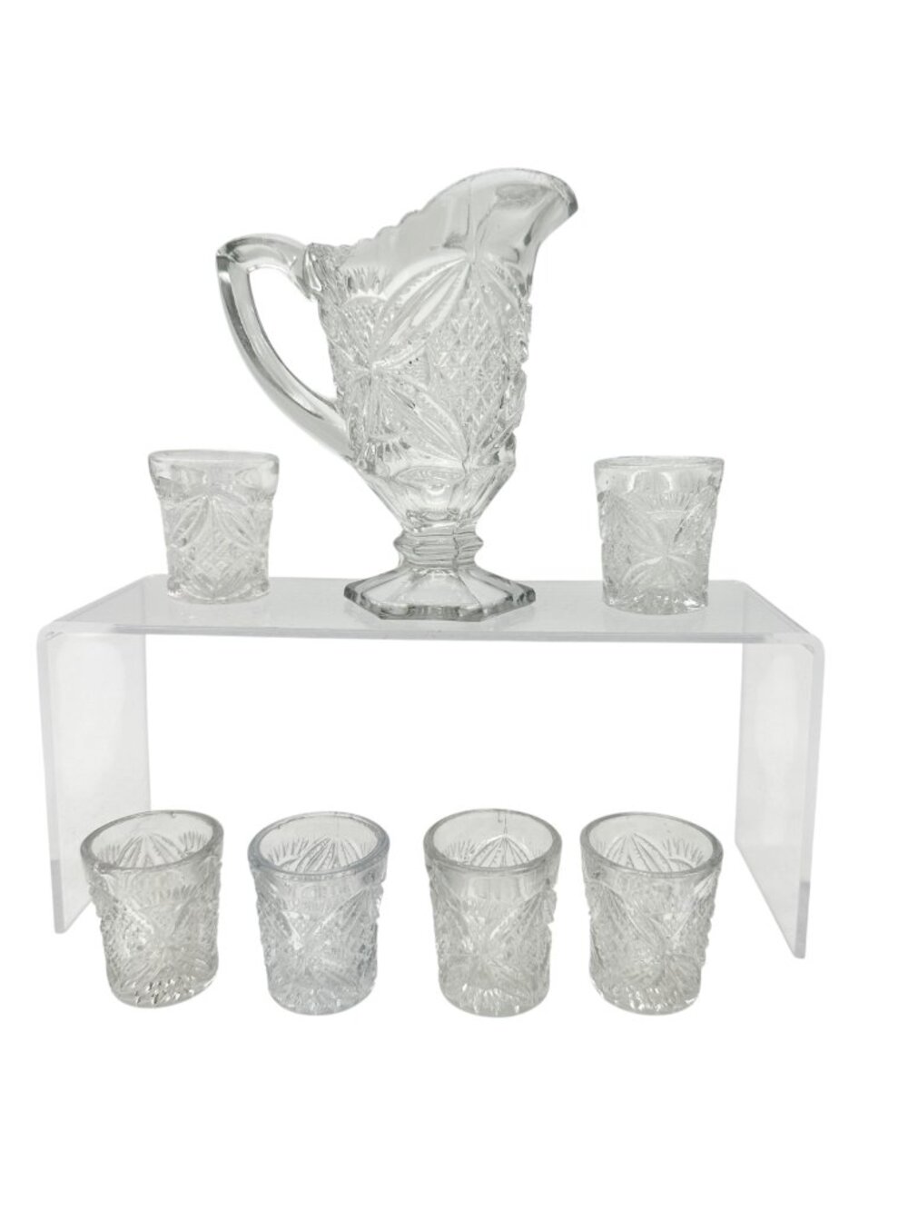 Pattee Cross Glass Pitcher 6 Tumblers Broughton No.15112 Childrens Tableware Set